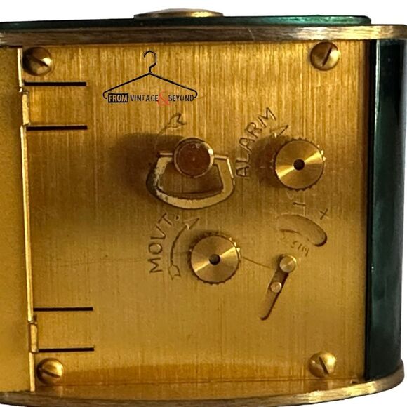 Vtg Jaeger LeCoultre 8 Day Alarm Swiss Travel Desk Clock - Picture 11 of 15
